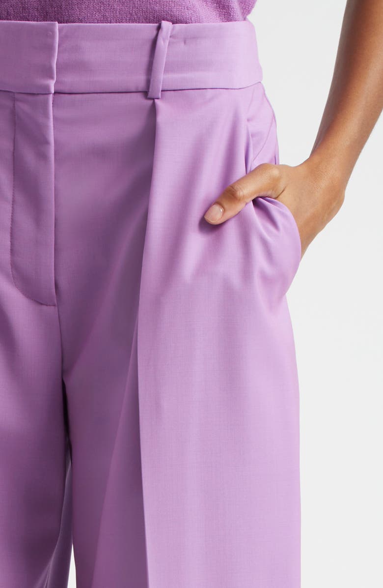 Veronica Beard Sonia Wool Blend Wide Leg Pants, Alternate, color, Orchid Dusk