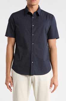 Theory Irving Short Sleeve Cotton Button-Up Shirt
