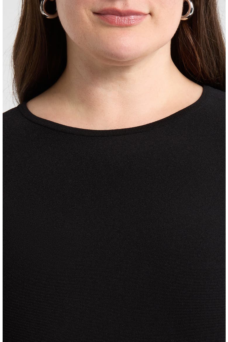 Short Sleeve Peplum Sweater, Alternate, color, BLACK