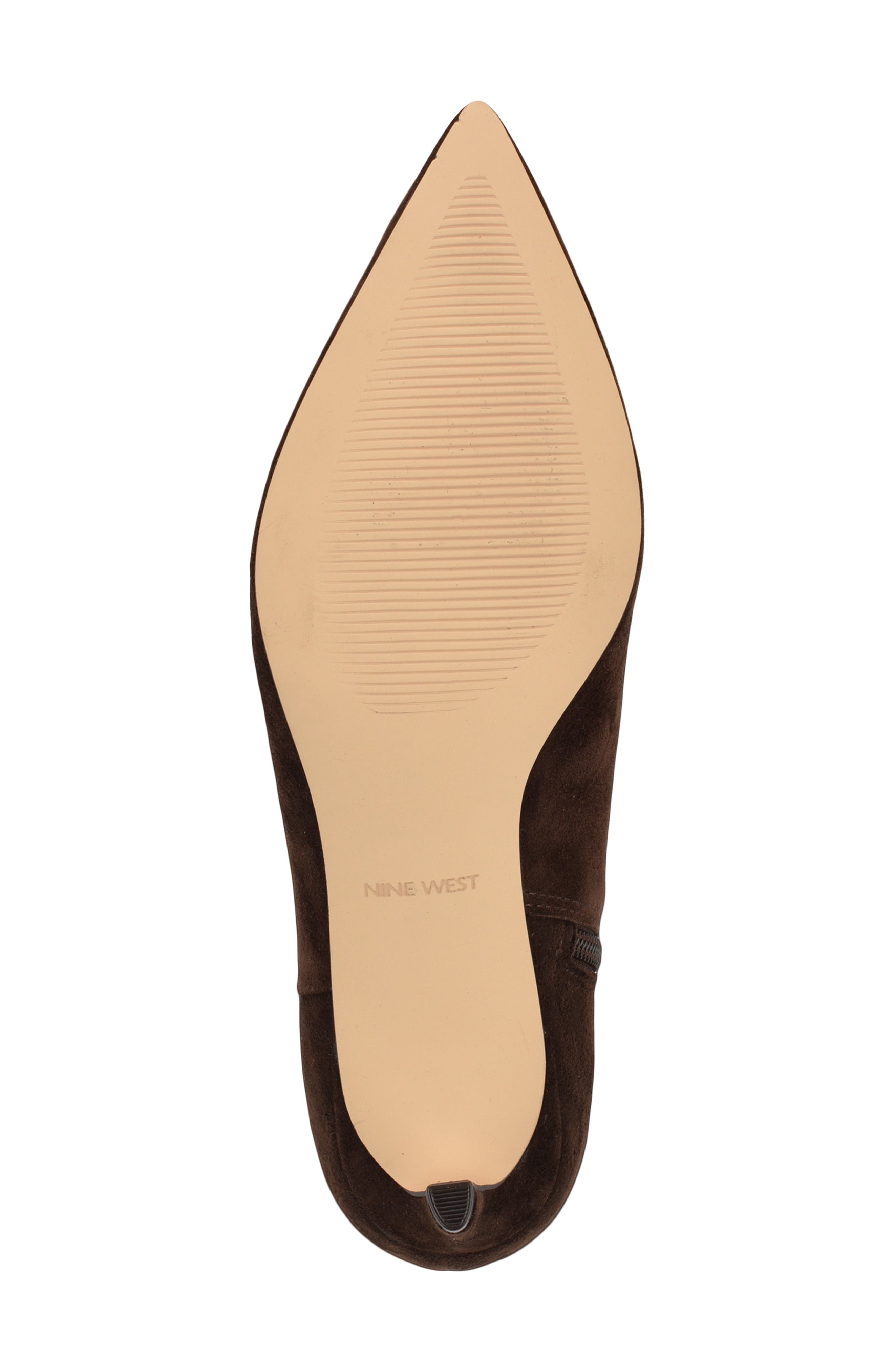 Nine West Brite Pointed Toe Kitten Heel Bootie, Alternate, color, Dark Brown Suede