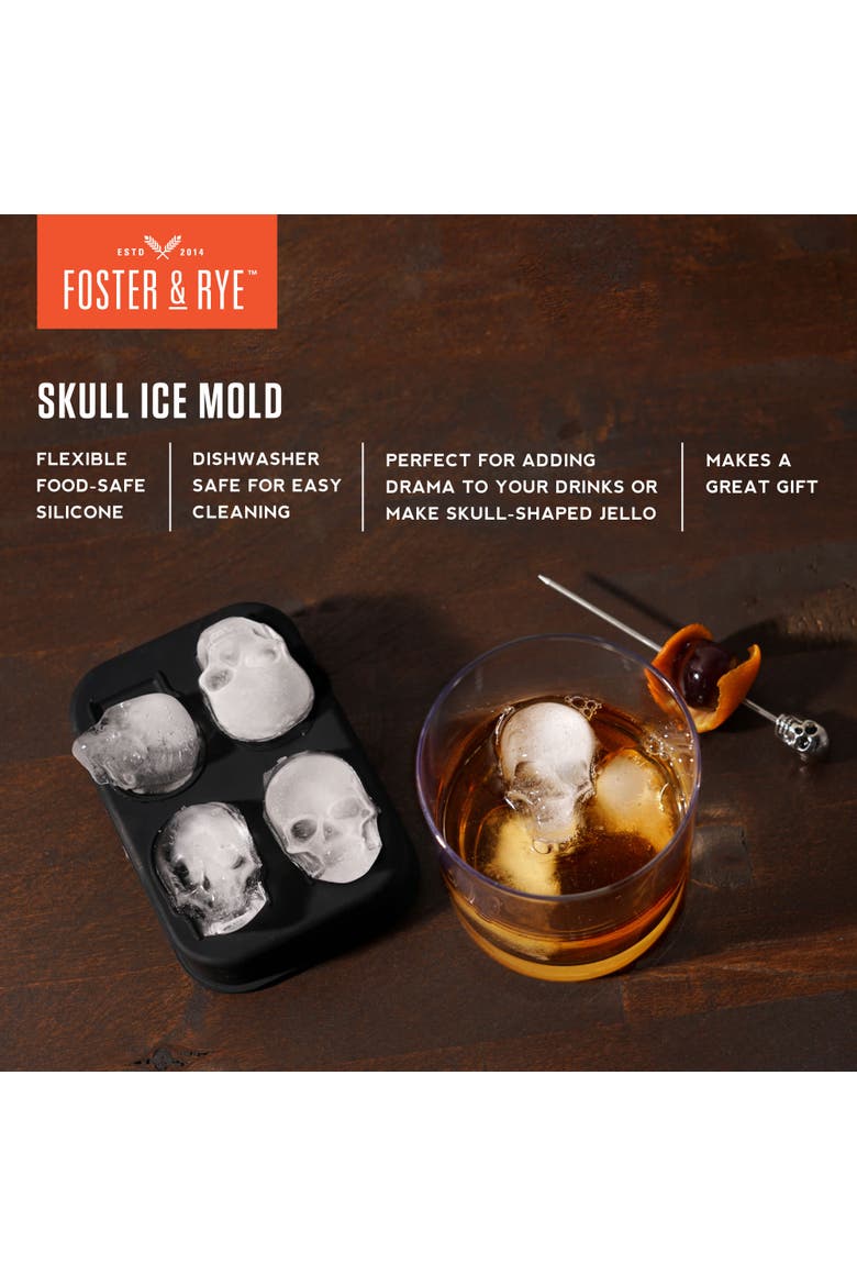 Skull Ice Mold, Alternate, color, Black