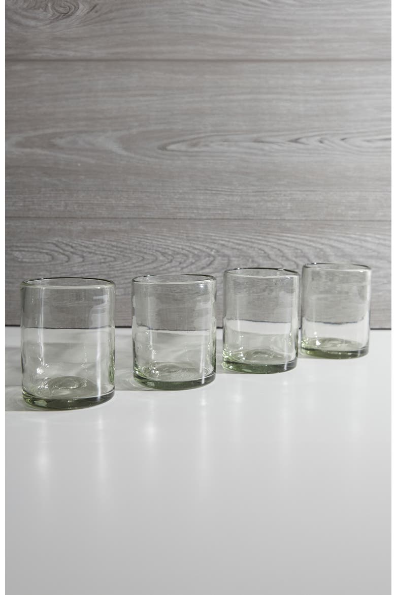 Handblown Glasses DOF - Set of 4, Alternate, color, Clear