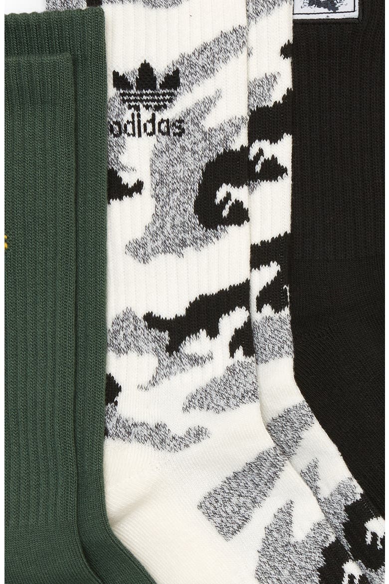 Originals Assorted 3-Pack Crew Socks, Alternate, color, BLACK/WHITE/GREEN