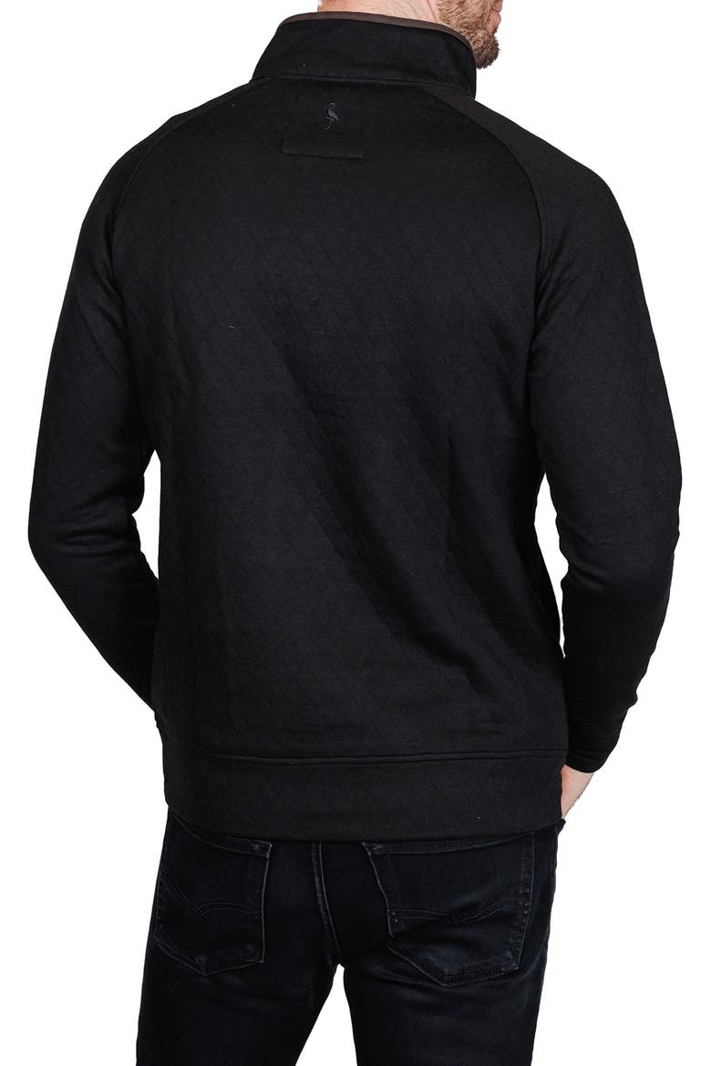 Hidden Snap Front Quilted Pullover, Alternate, color, BLACK