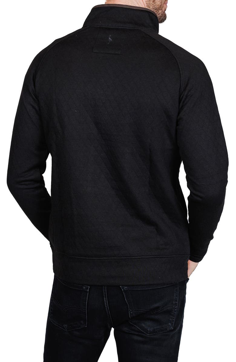 TailorByrd Hidden Snap Front Quilted Pullover, Alternate, color, Black