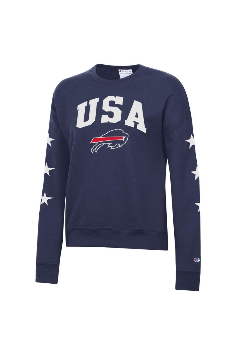 Women's Champion Navy Buffalo Bills Star Spangled Sweatshirt, Main, color, Navy
