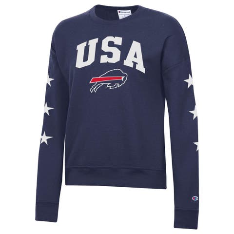 Women's Champion Navy Buffalo Bills Star Spangled Sweatshirt
