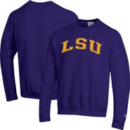 Champion Men's Champion  Purple LSU Tigers Basic Arch Fleece Pullover Sweatshirt