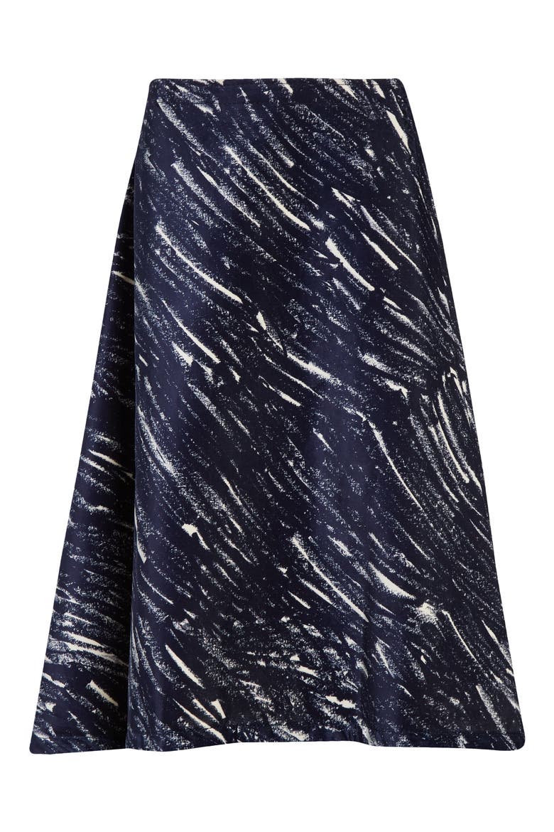 Cotton Stretch Fleece Midi Skirt, Alternate, color, MIDNIGHT