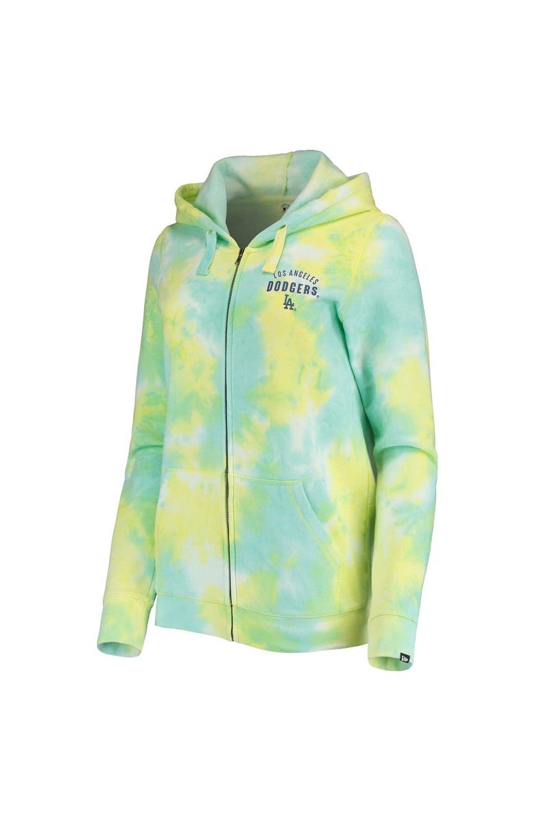 New Era Women's New Era White Los Angeles Dodgers Tie-Dye Full-Zip Hoodie, Alternate, color, White