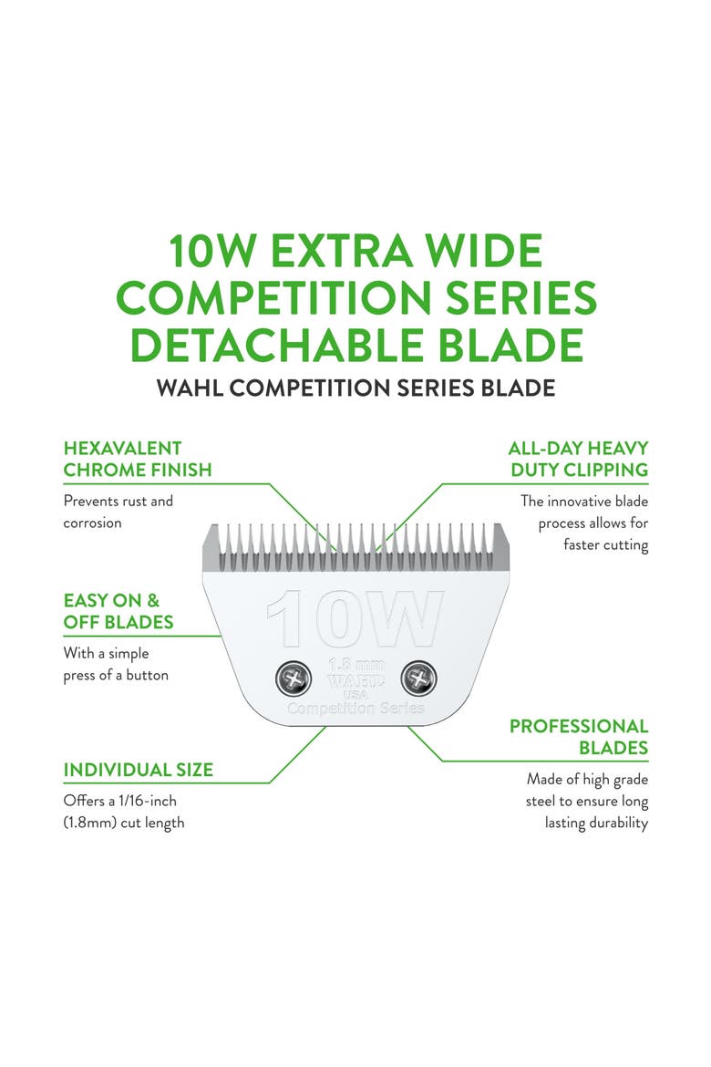 10W Extra Wide Detachable Pet Grooming Blade, Alternate, color, Chrome