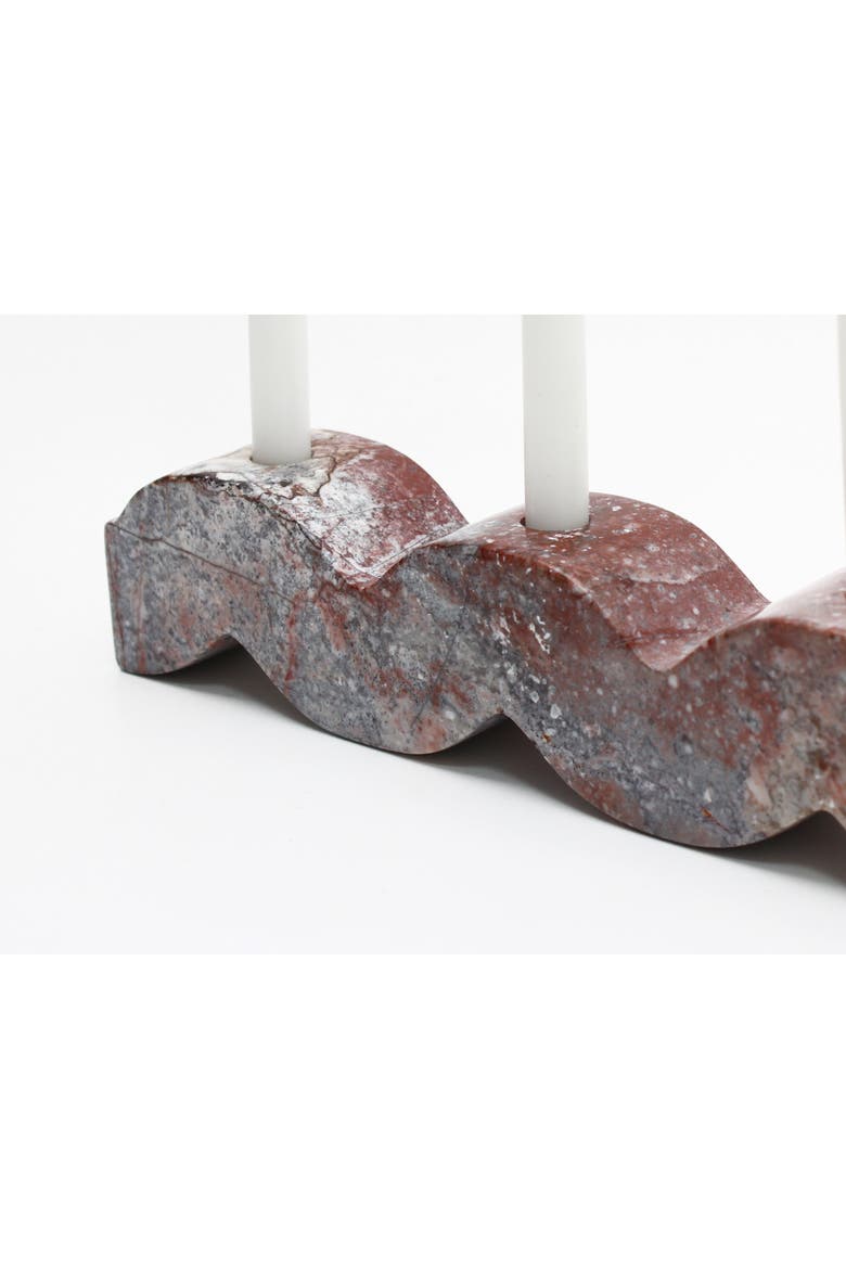 Wavy Gemstone Candelabra, Alternate, color, Creamy Soapstone