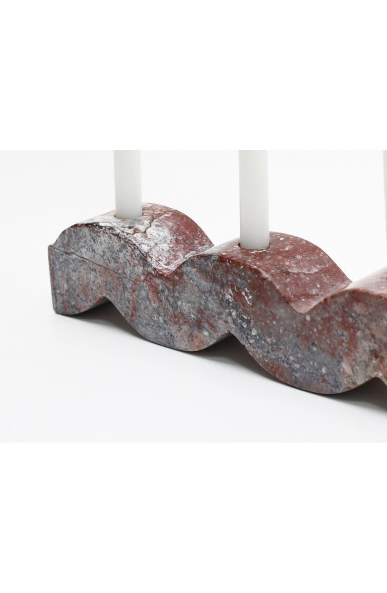 DAR PROYECTOS Wavy Gemstone Candelabra, Alternate, color, Creamy Soapstone