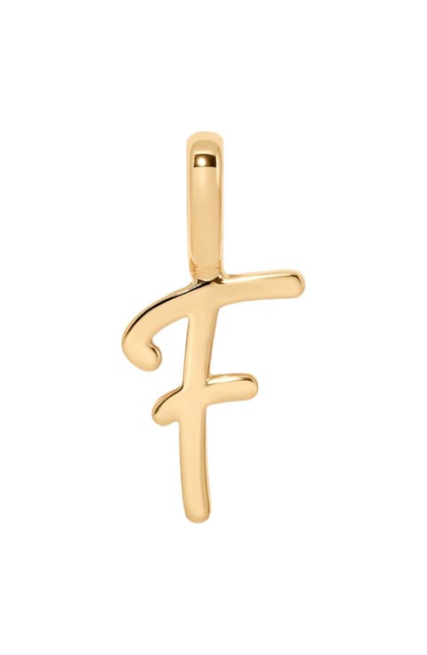 Script Initial Charm Gold Vermeil