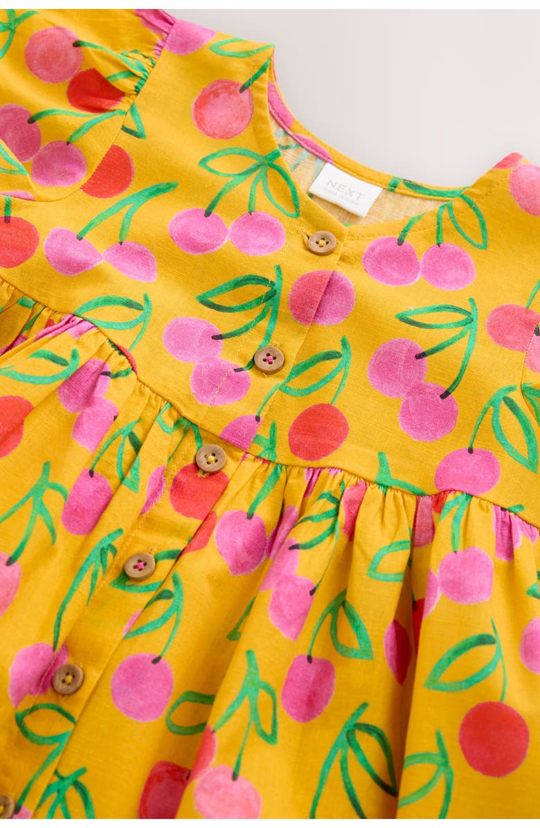 NEXT Kids' Fruit Print Cotton Dress, Alternate, color, Pink/Ochre Cherry