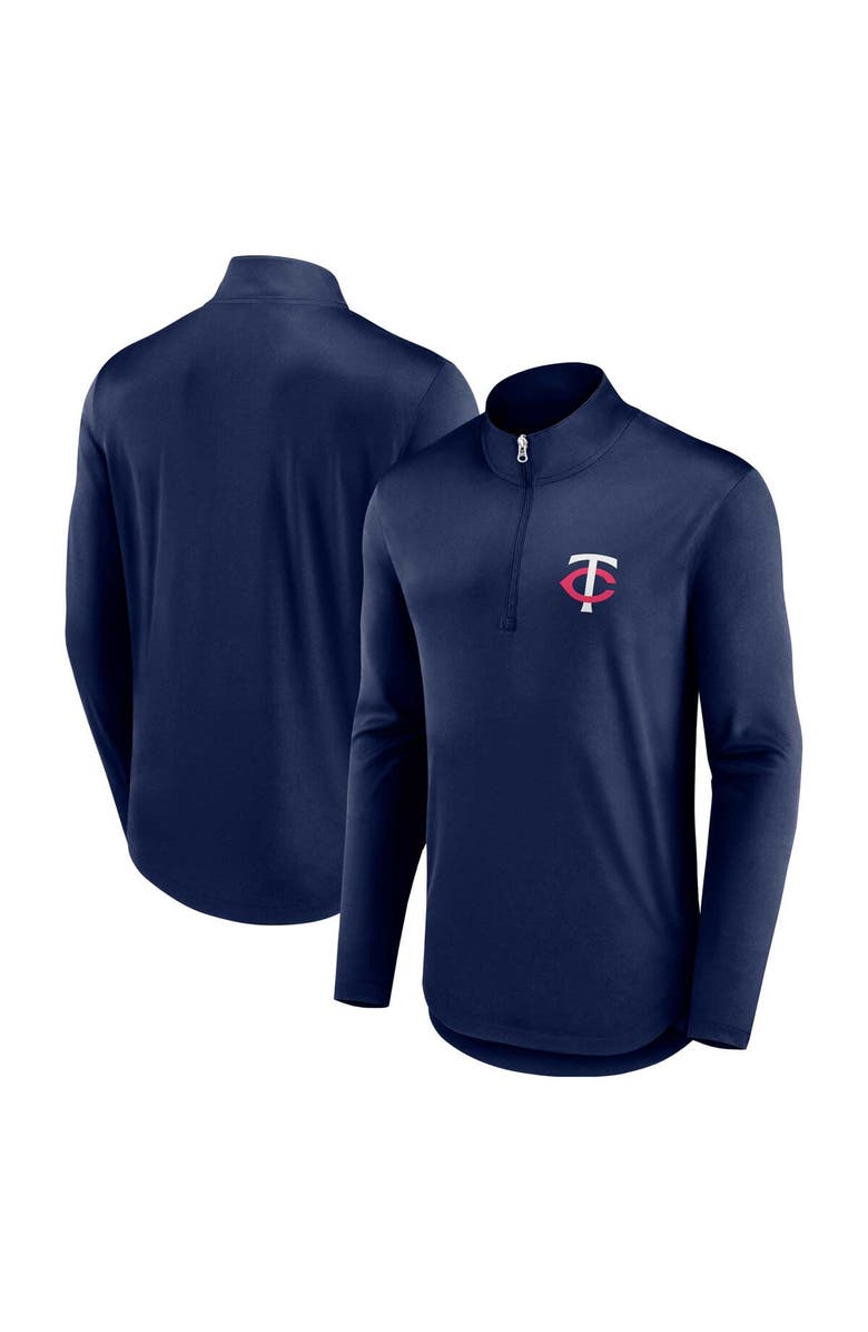 FANATICS Men's Fanatics Branded Navy Minnesota Twins Quarterback Quarter-Zip Top, Main, color, Navy