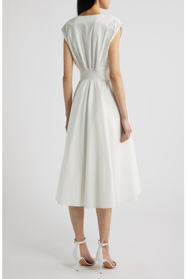 Rose Cotton Blend Midi Dress, Alternate, color, WHITE