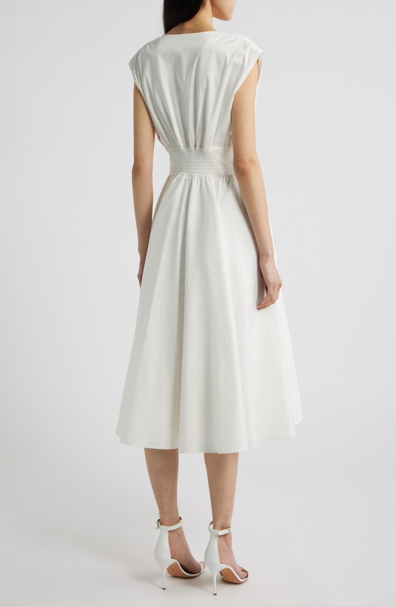 KOBI HALPERIN Rose Cotton Blend Midi Dress, Alternate, color, White