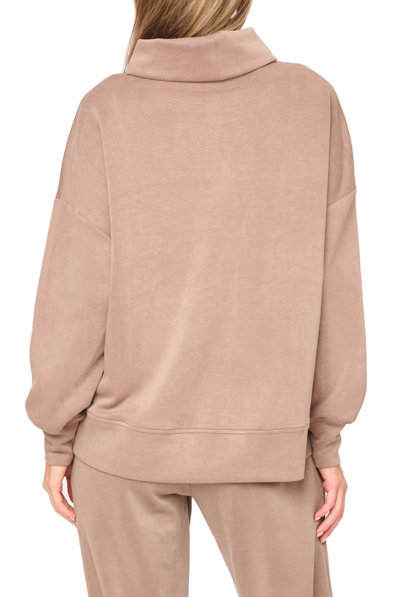 Cowl Neck Sweatshirt, Alternate, color, DARK TAUPE