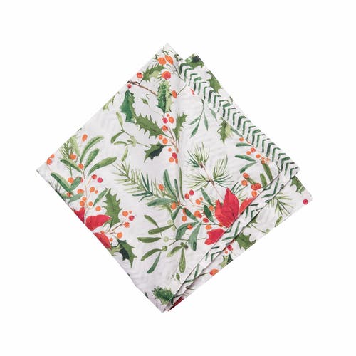 C & F Home C&f Home Silvia Poinsettia Napkin Set Of 6 In Green