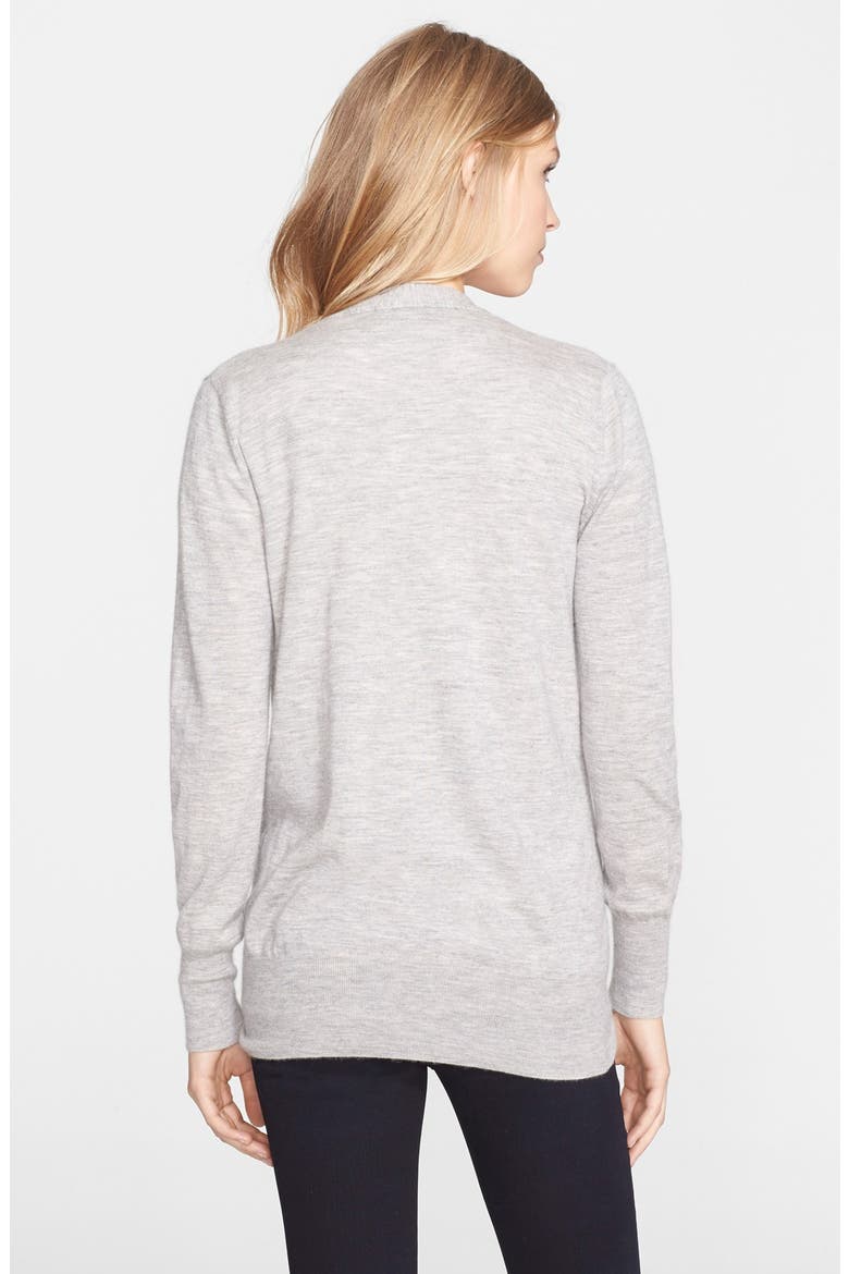 Cashmere V-Neck Cardigan, Alternate, color, LIGHT GREY MELANGE