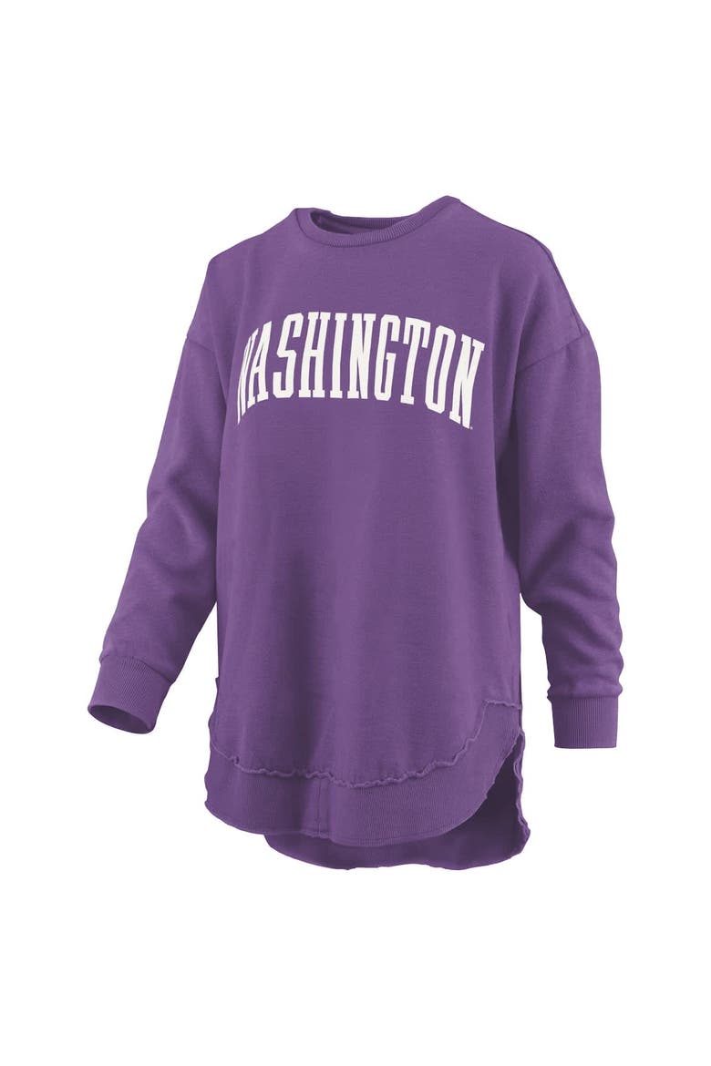 Women's Pressbox  Purple Washington Huskies Melange Poncho Vintage Fleece Long Sleeve Pullover Sweatshirt, Alternate, color, Purple