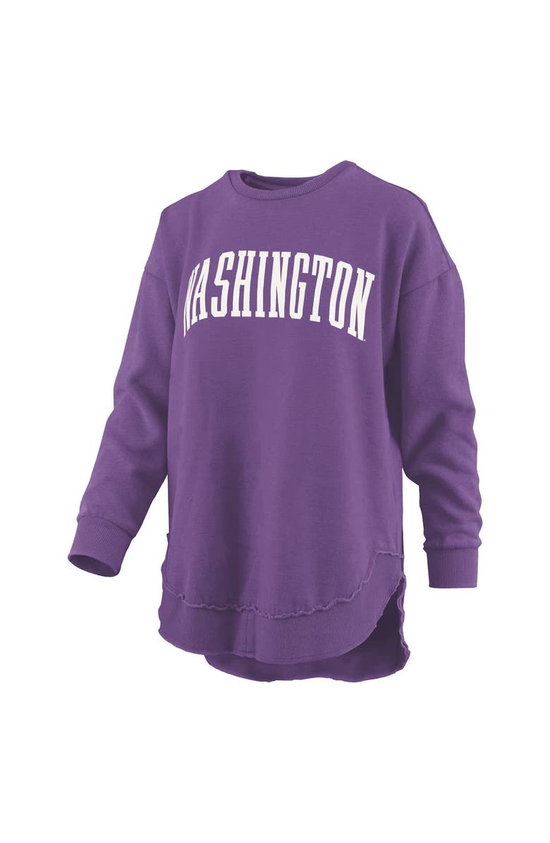 PRESSBOX Women's Pressbox Purple Washington Huskies Melange Poncho Vintage Fleece Long Sleeve Pullover Sweatshirt, Alternate, color, Purple