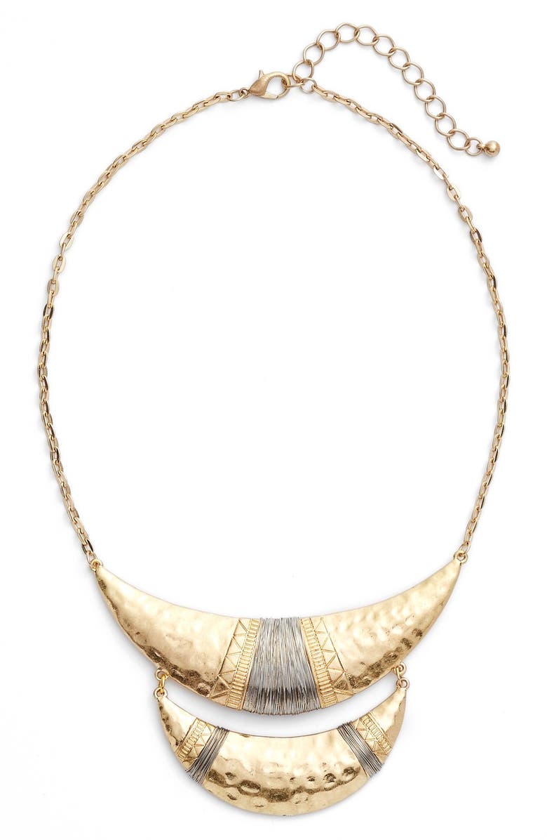 Panacea Wire Wrapped Crescent Necklace, Main, color, 