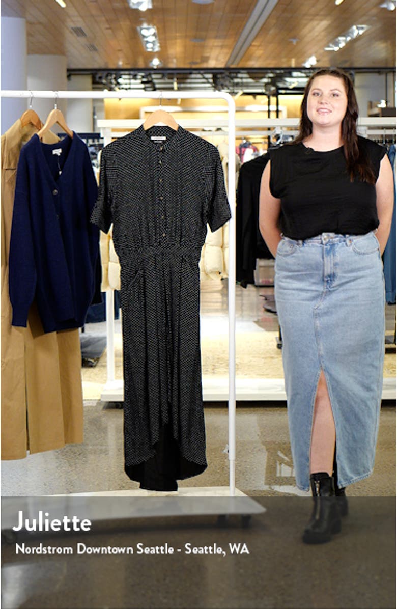 Dot Print High-Low Shirtdress & Pendant Necklace, sales video thumbnail