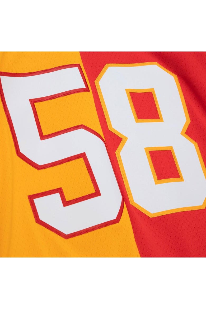 Men's Mitchell & Ness Derrick Thomas Red/Gold Kansas City Chiefs 1994 Split Legacy Replica Jersey, Alternate, color, Red