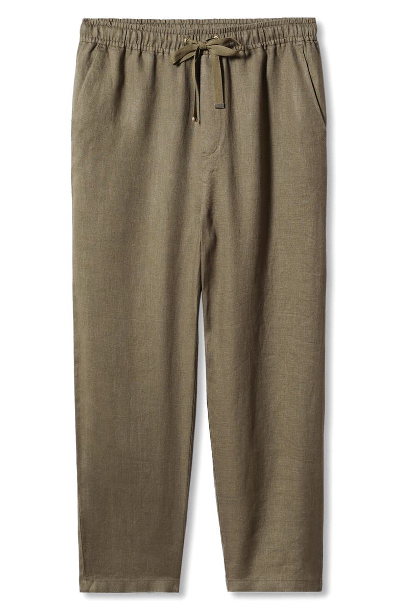 MANGO Drawstring Linen Pants, Alternate, color,