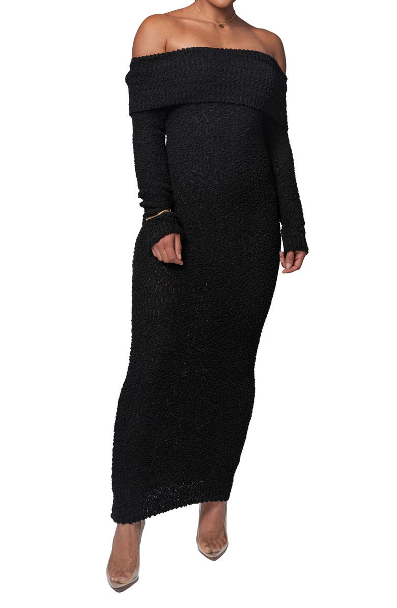 JLUXLABEL Olivea Bouclé Long Sleeve Off the Shoulder Sweater Dress, Alternate, color,