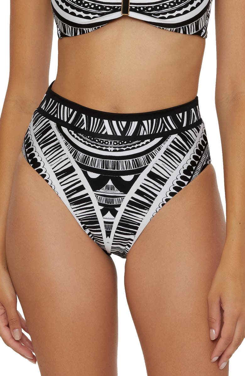 Trina Turk Hula High Waist Reversible Bikini Bottoms, Main, color, 