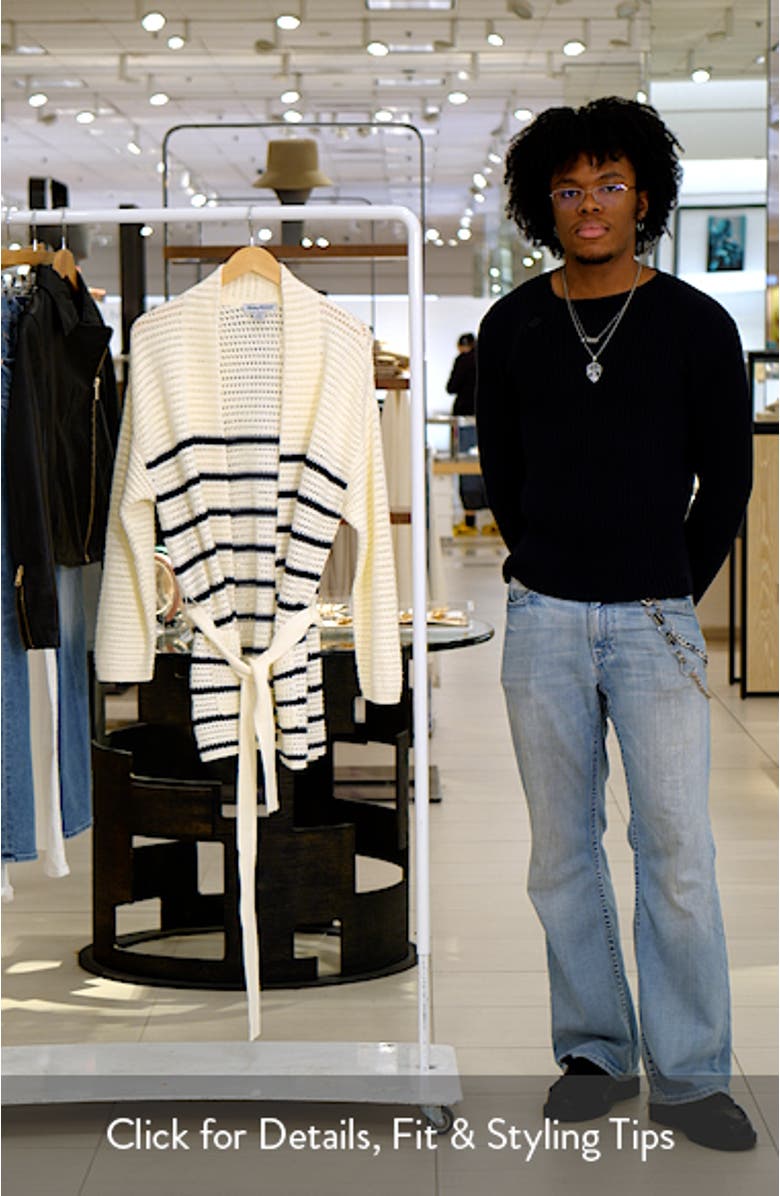 Stripe Open Stitch Cardigan, sales video thumbnail