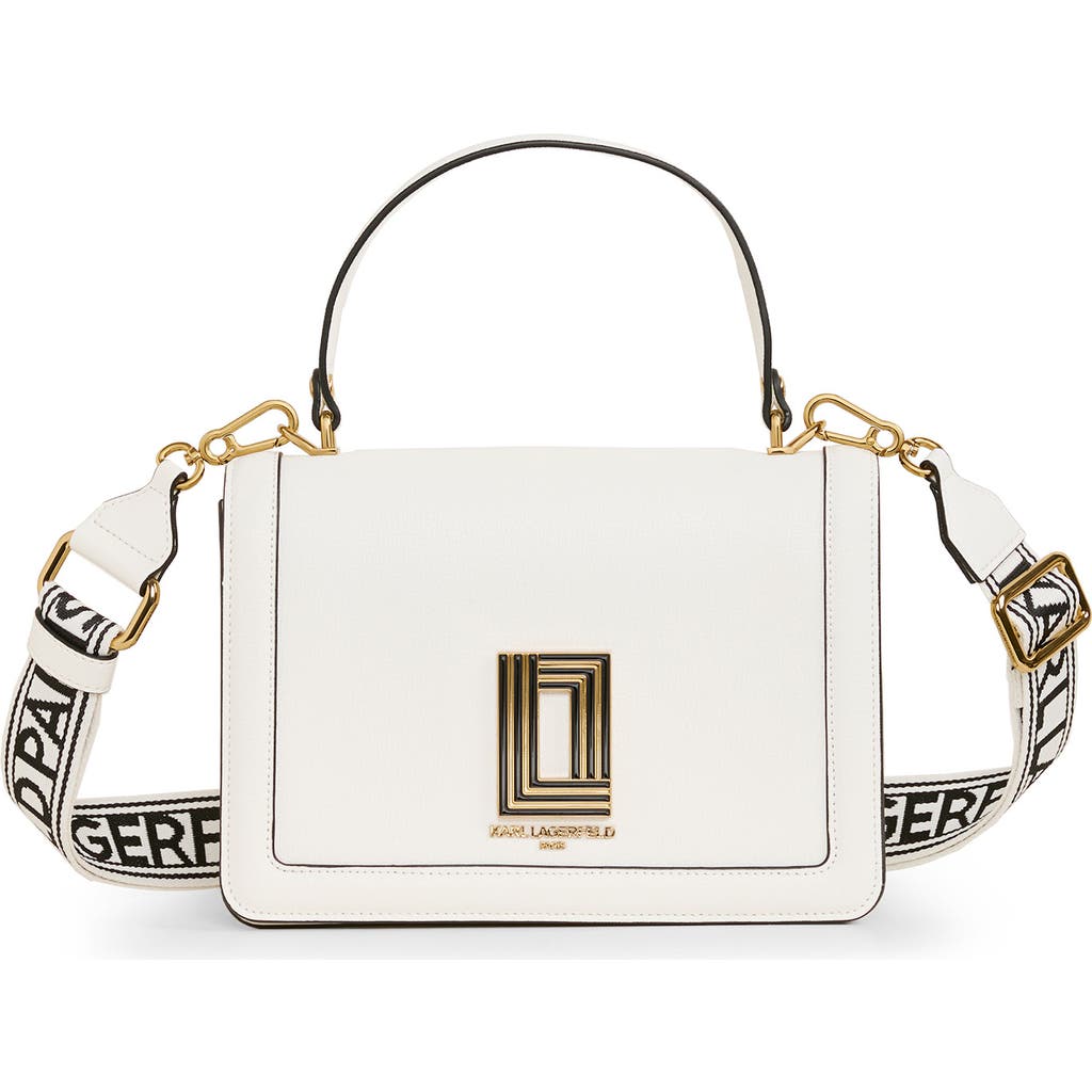 Karl Lagerfeld Simone Flap Crossbody In Winter White