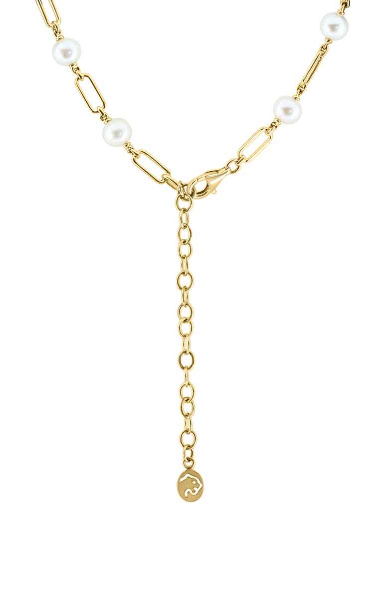 EFFY 14K Gold Plated Sterling Silver 5mm Freshwater Pearl Station Bracelet, Alternate, color, 