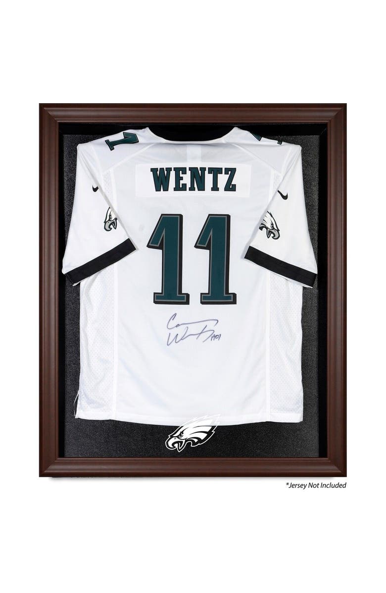 FANATICS AUTHENTIC Philadelphia Eagles Brown Framed Logo Jersey Display Case, Main, color,