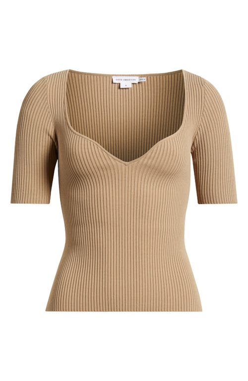GOOD AMERICAN GOOD AMERICAN VIRGO SHORT SLEEVE RIB TOP 