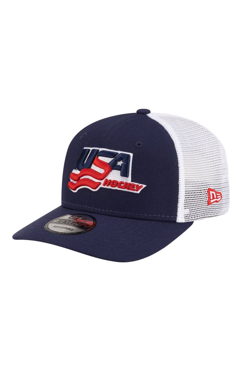 New Era Men's New Era Navy/White US Hockey 9SEVENTY Adjustable Hat, Main, color, Navy