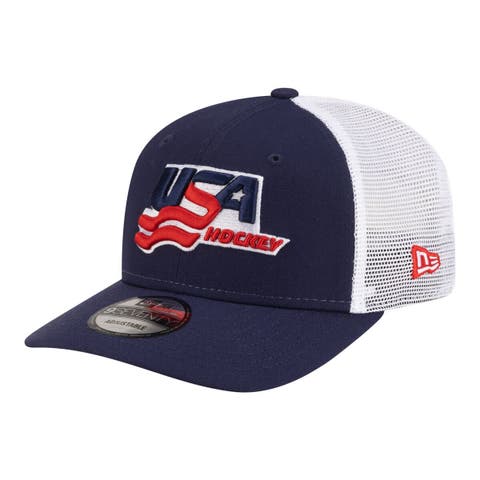 Men's New Era Navy/White US Hockey 9SEVENTY Adjustable Hat