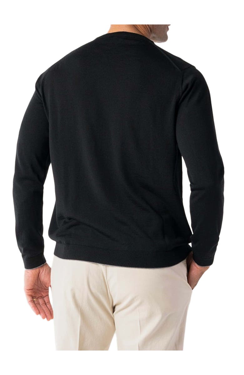 Robert Talbott Keaton Crewneck Sweater, Alternate, color, Black With Gray Tipping