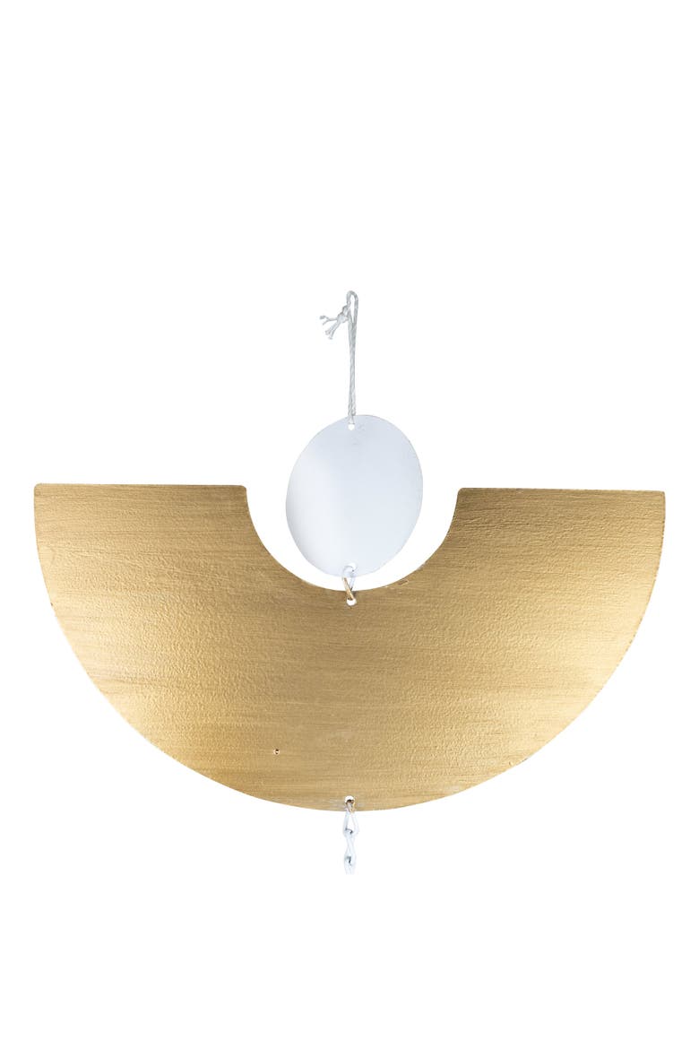 Geo Fan Shapes Wall Hanging Metal & Rope, Alternate, color, Brown