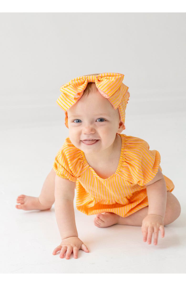 Mabel + Honey Pink Lemonade Baby Romper, Alternate, color, Yellow