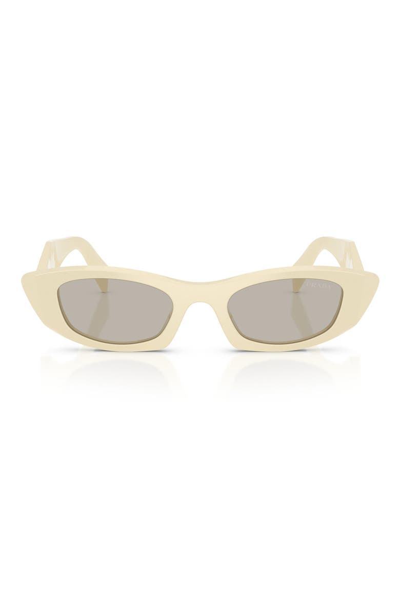 50mm Oval Sunglasses, Main, color, WHITE MILK / LIGHT BROWN