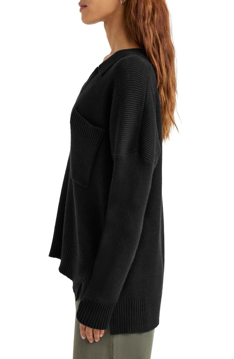Splendid Kristen Polo Sweater, Alternate, color, Black