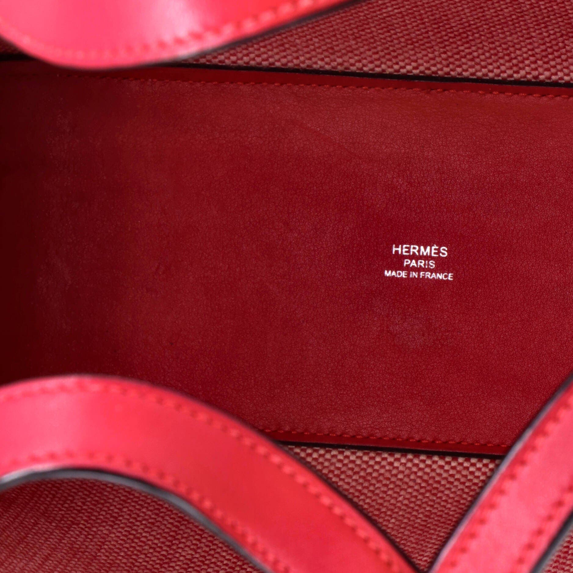 Cabas H en Biais Tote Canvas with Leather 27, Alternate, color, Pink