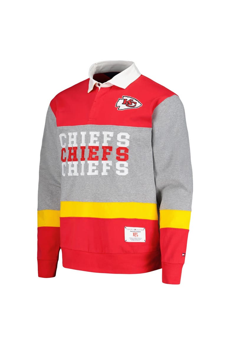 Men's Tommy Hilfiger Red Kansas City Chiefs Connor Oversized Rugby Long Sleeve Polo, Alternate, color, Red