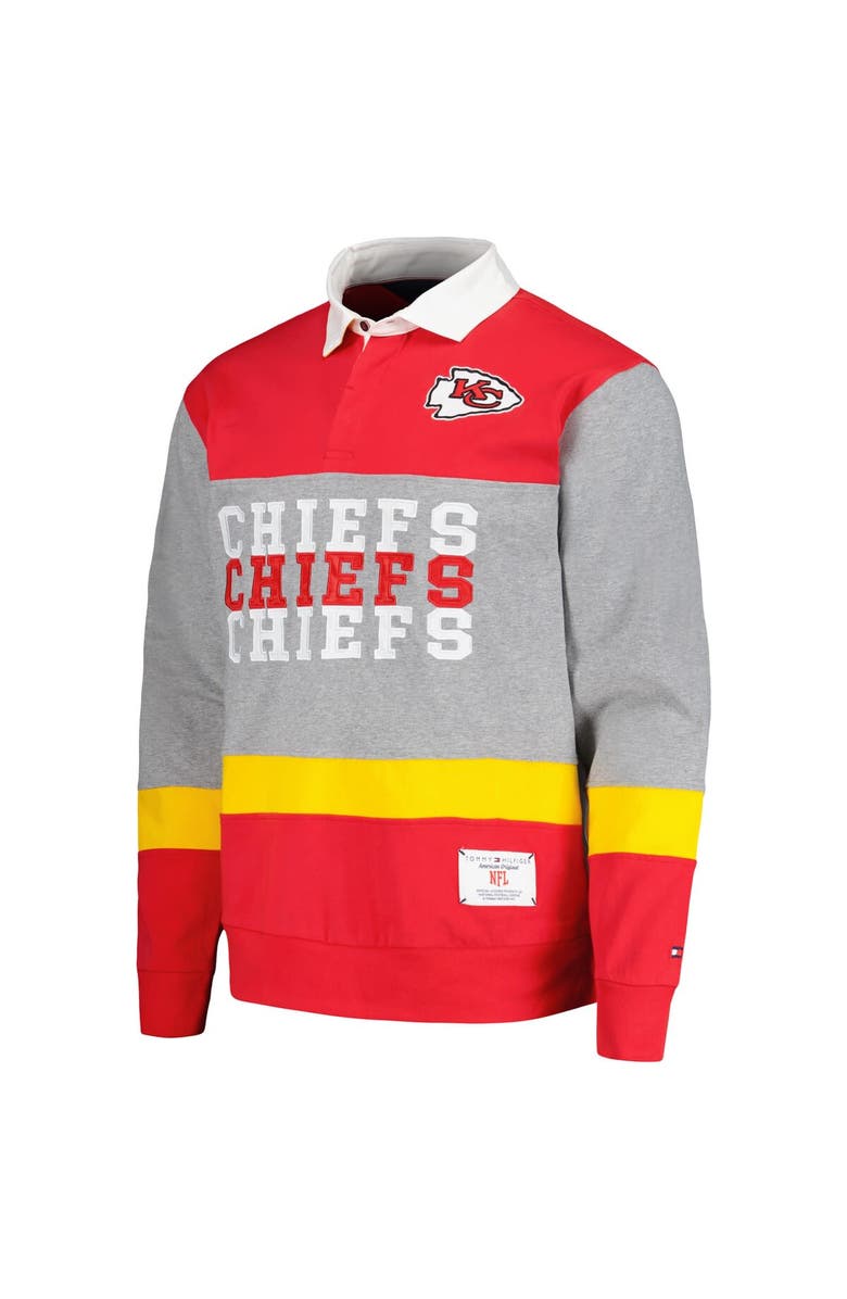 Tommy Hilfiger Men's Tommy Hilfiger Red Kansas City Chiefs Connor Oversized Rugby Long Sleeve Polo, Alternate, color, Red