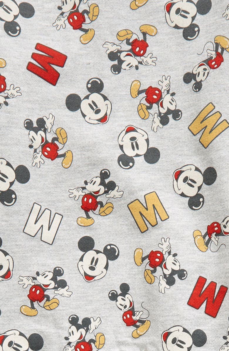 Jem Kids' Mickey Mouse Print Sweatshirt & Sweatpants Set, Alternate, color, Heather Grey