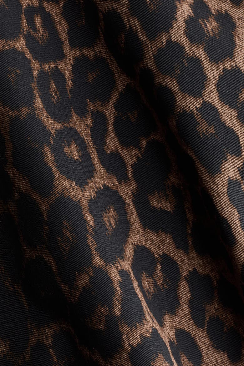 Flared Twill Skirt, Alternate, color, Dark brown/leopard print